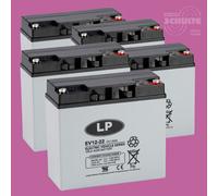 Akku Satz Batterien für Rolektro E-Trike 25 800W - 5 Stück 12V 22Ah statt 20Ah