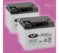 Akku Satz Batterien für Seniorenmobil Freerider Neptun, 2 x 12V 50Ah Blei AGM