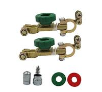 AKOOSY 1Satz Batterie Isolator Switch Trennschalter für Autobatterien Sicherer Batterieterminal Kit mit Schutzpolstern und Reinigungsbürste für Kfz