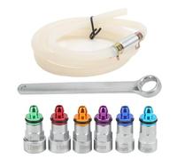 Akozon Bremsenentlüfter-Kit, 7-12 Mm Bremsenentlüfter-Schlüssel-Kit, Metall, Gummi, 6 Adapter, 1 Ablassschlauch, Universell für Auto, SUV, Leichte Lkw, Motorrad