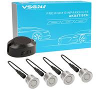 VSG® Einparkhilfe mit einem akustischen Signalgeber und inklusive 4 Sensoren in Silber für hinten