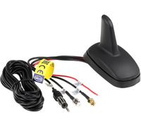 alca® Autoantenne Haiflosse Shark Fin Antenne Aktiv Verstärker AM/FM GPS Universal Radioantenne Dachantenne Gummi