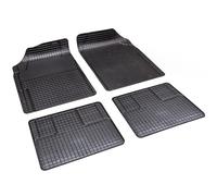 alca® Auto Gummifußmatte 4er-Set schwarz Universal zuschneidbar Gummimatten Gummi-Fußmatten Gummi mit Haltenoppen Fahrer