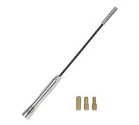 alca® Autoantenne AM FM DAB+ Auto Dachantenne Marder-Stopp Universal 27 cm schwarz-Silber Metall Set M4 M5 M6 Adapter Kfz Antenne Mast Mardersicher