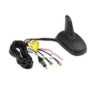 alca® Autoantenne Haiflosse Shark Fin Antenne Aktiv Verstärker AM/FM GPS Universal Radioantenne Dachantenne Gummi Schwarz Wasserdicht Navigation