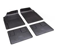 alca® Auto Gummifußmatte 4er-Set schwarz Universal zuschneidbar Gummimatten Gummi-Fußmatten Gummi mit Haltenoppen Fahrer