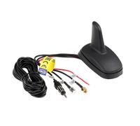 alca® Autoantenne Haiflosse Shark Fin Antenne Aktiv Verstärker AM/FM GPS Universal Radioantenne Dachantenne Gummi Schwarz Wasserdicht Navigation
