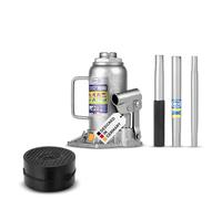 alca® hydraulischer Wagenheber 12t + Gummiauflage I Auto Unterstellheber Set, robust, TÜV & GS Zertifiziert, Doppelkolben, Verlängerungsschraube, Anti-Rutsch, schützt Unterboden, Hubhöhe 215-400 mm
