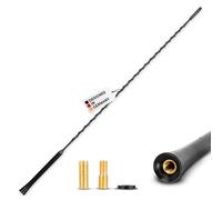 alca® Spiral Dachantenne extra lang 55 cm Universal Radio AM FM DAB+ schwarz aus Fiberglas + M5 M6 Adapter-Set Autoantenne Stabantenne Antenne