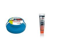 ALCLEAR 5713050M Auto Profi Handpolierschwamm 130 x 50 mm mit umlaufender Griffleiste für Wachse, Polituren, Politur Set, statt Poliermaschine & NIGRIN 74256 Kratzer-Entferner, 150 g, schwarz