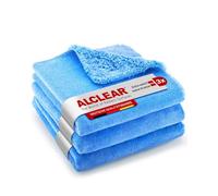 ALCLEAR 820203U_3 Auto Mikrofaser Poliertücher 3er Set 40x40 cm - superflauschig, ultraschallgeschnitten, Pkw Autoaufbereitung, Lackpflege, Felgenreinigung, streifenfrei, fusselfrei, hologrammfrei