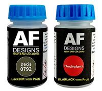Alex Flittner Designs Lackstift für Dacia 0792 Khaki/Olive Green + Klarlack je 50ml Autolack Basislack Set