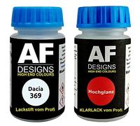 Alex Flittner Designs Lackstift für Dacia 369 Arktisweiss + Klarlack je 50ml Autolack Basislack Set