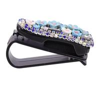 Alipis Strass Auto Sonnenblenden Brillenhalter Brillenhalterungsclip für Sonnenblende im Auto Blau Kunststoff für Sonnenbrillen und Karten Installieren