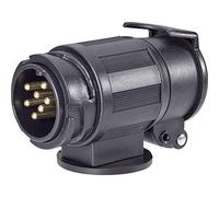 All ride Adapter Anhänger 13 auf 7 Polig - Anhänger Stecker - 12V Leistung - Geeignet für Anhänger, Wohnwagen und Fahrradträger - Kupplung für Anhängerkupplung - Kunststoff - Schwarz