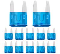 ALLECIN 50 Stück 15A KFZ Sicherungen Mini 15Amp Autosicherungen Mini 15Ampere Flachsicherungen Stecksicherung Auto Sicherung für Wohnmobil LKW PKW Motorrad