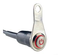 Allgemeiner Motorrad-Schalter, Druckknopf-Anschluss für Motorrad-Licht, Scheinwerfer mit Edelstahl-Konstruktion und 12 mm Öffnung (rotes Licht)