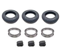 Allwetter Reifen Komplettradsatz 100/90-10 M+S inkl. Chromfelge & Schlauch passend für Piaggio Ape 50 TL1T TL2T TL3T TL4T TL5T TL6T ZAPC80 ZAPC81 - 3-teiliges Rad-Set