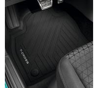 Volkswagen 2GM06150082V Premium Gummi Fußmatten Gummimatten Allwettermatten Schwarz, mit T-Cross Schriftzug