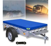 alouweekuky Anhänger Plane 211 x 116 x 8cm, 600D PVC Material Anhängerplane, Abdeckplane Anhänger mit Planenseil Reflexstreifen ösen für 750kg PKW Hänger Autoanhänger