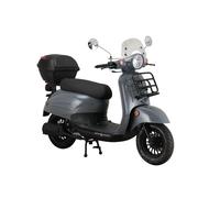 Motorroller ALPHA MOTORS "Adria", grau (grau, schwarz), Motorroller, mit Topcase, 45 km/h, mit Lenkerschloss und Windschild, B:67,5cm H:108,5cm L:175cm (83254835-0) grau, schwarz