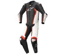 Alpinestars Missile V2 1-Teiler Motorrad Lederkombi, schwarz-weiss-rot, Größe 52 für Männer