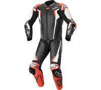 Alpinestars Absolute V2 1-Teiler Motorrad Lederkombi, schwarz/weiß/rot, Größe 56