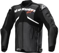 Alpinestars Atem V5 perforierte Motorrad Lederjacke, schwarz/weiß, Größe 54