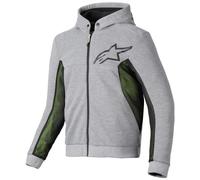 Alpinestars Chrome Air Sport Motorrad Zip Hoodie, schwarz-grau-gelb, Größe XL für Männer