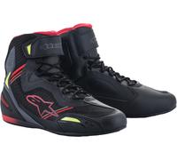 Alpinestars Faster 3 Rideknit Motorradschuhe, schwarz-rot-gelb, Größe 40 41 für Männer
