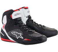 Alpinestars Faster 3 Rideknit Motorradschuhe, schwarz-weiss-rot, Größe 43 für Männer