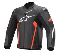 Alpinestars Faster V2 Lederjacke Herren schwarz/rot 50