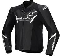 Alpinestars Faster V3 Airflow perforierte Motorrad Leder-/Textiljacke, schwarz-weiss, Größe 52 für Männer