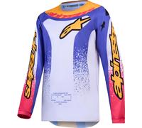 Alpinestars Fluid Drag Jugend Motocross Jersey, lila/gelb/pink, Größe S