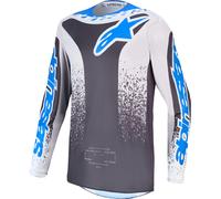 Alpinestars Fluid Drag Motocross Jersey, schwarz/grau/blau, Größe M