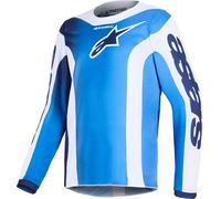 Alpinestars Fluid Portl Jugend Motocross Jersey, weiss-blau, Größe L