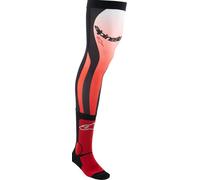 Alpinestars Knee Brace Motocross Socken, weiss-rot, Größe S M