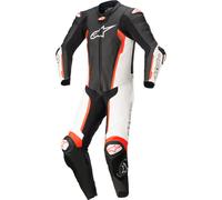 Alpinestars Missile V2 1-Teiler Motorrad Lederkombi, schwarz-weiss-rot, Größe 52 für Männer