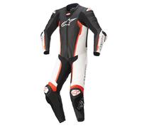 Alpinestars Missile V2 1-Teiler Motorrad Lederkombi, schwarz-weiss-rot, Größe 52 für Männer