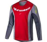 Alpinestars Racer Melt Jugend Motocross Jersey, grau-rot, Größe L