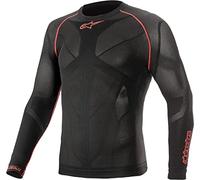 Alpinestars Ride Tech V2 Top Long Sleeve Summer, Kompressionsshirt Herren, Langarm Funktionsshirt, Schwarz/Rot, XL-XXL