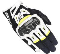 Alpinestars SMX-2 Air Carbon V2 Motorrad Handschuhe, schwarz/weiß/gelb, Größe 3XL