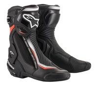 Alpinestars SMX Plus V2 Motorrad Motorrad Stiefel Schwarz Weiß Rot Fluo