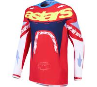 Alpinestars Supertech Dyna Motocross Jersey, rot/weiß/blau, Größe XL