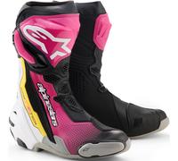 Alpinestars Supertech R Boots magenta white yellow Gr. 44 EU Motorradstiefel