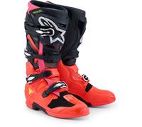 Crossstiefel Alpinestars Tech 7 Schwarz/Rot Fluo/Pink Fluo42 Schwarz,Rot Fluo,Pink Fluo