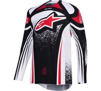 Alpinestars Techstar Nomur Motocross Jersey, schwarz-weiss-rot, Größe S für Männer