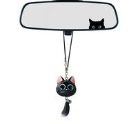 Alriedy Wackelkatze Fürs Auto, Auto Anhänger Für Spiegel, Rückspiegel Anhänger, Zubehör Lustig, Spiegel Deko, Katzen Sticker, Katze AutoZubehör Zum Aufhängen, Schwingender Kätzchen