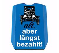 Alt, Aber längst bezahlt Parkscheibe mit Oldtimer und 2 Einkaufswagenchips EIN tolles Geschenk für Besitzer eines Wagens aus den Anfängen des 20 Jahrhunderts