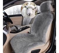 Altlue Echtes Schaffell-Sitzbezüge für Autos, SUVs, LKW, Van, Wohnmobil, Vordersitze, echtes Schaffell, Autositzbezüge, Schaffell, Autositzbezüge, flauschig, Grau - Universal (einteilig)